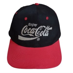 COCA-COLA Hat Black Red OS Adjustable Embroidered